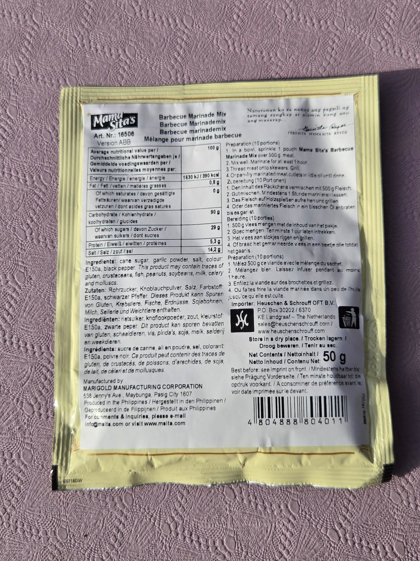 Mama Sita's Barbecue Marinade Powder