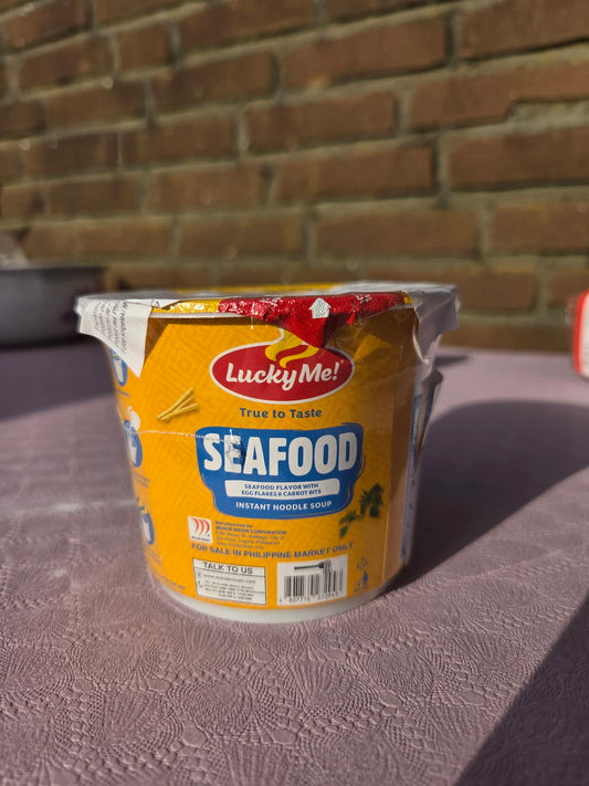 Lucky Me Seafood cup noodles