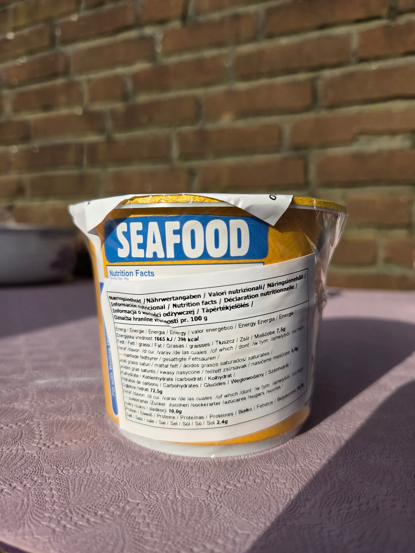 Lucky Me Seafood cup noodles